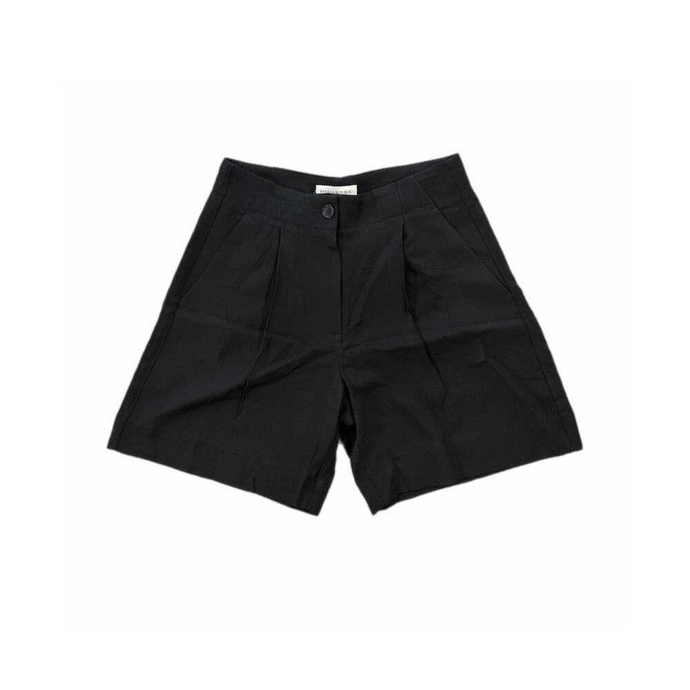 Banana Republic NEW PETITE Pleat Front Black High Rise Polished Classic Shorts